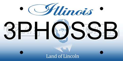 3PHOSSB Illinois License Plate