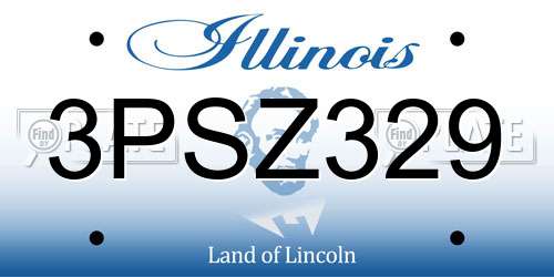 3PSZ329 Illinois License Plate