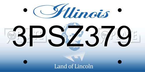 3PSZ379 Illinois License Plate