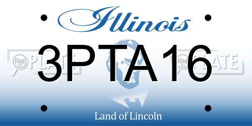 3PTA16 Illinois License Plate