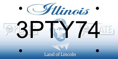 3PTY74 Illinois License Plate