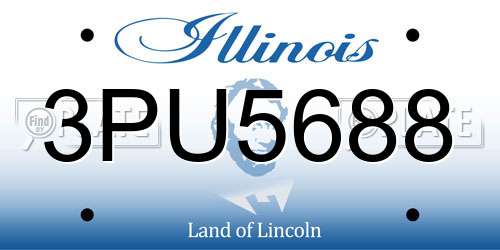 3PU5688 Illinois License Plate