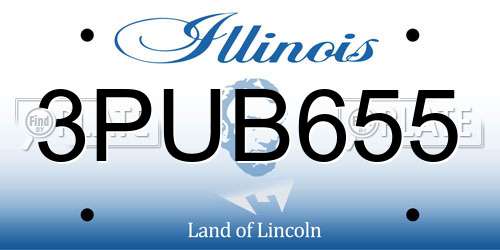 3PUB655 Illinois License Plate