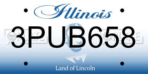 3PUB658 Illinois License Plate