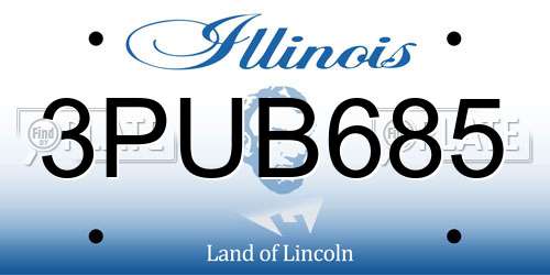3PUB685 Illinois License Plate