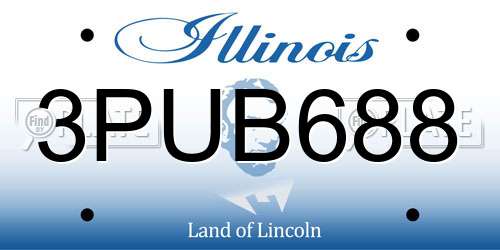 3PUB688 Illinois License Plate