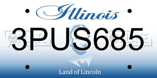 3PUS685 Illinois License Plate