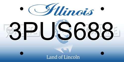 3PUS688 Illinois License Plate