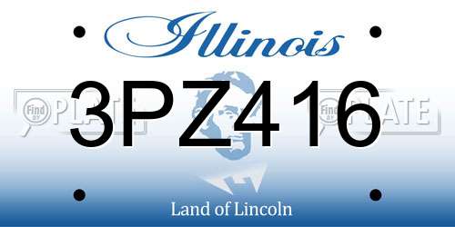 3PZ416 Illinois License Plate