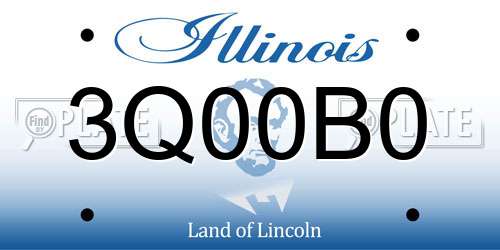 3Q00B0 Illinois License Plate
