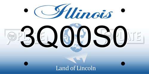 3Q00S0 Illinois License Plate