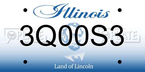 3Q00S3 Illinois License Plate