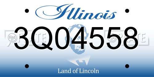 3Q04558 Illinois License Plate