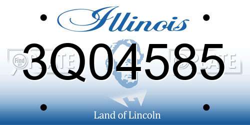 3Q04585 Illinois License Plate