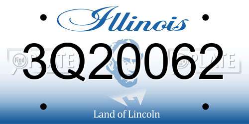 3Q20062 Illinois License Plate