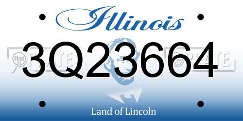 3Q23664 Illinois License Plate