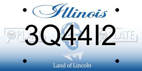 3Q44I2 Illinois License Plate