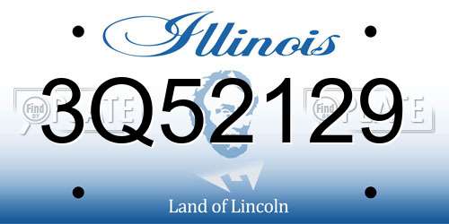 3Q52129 Illinois License Plate