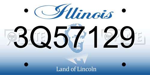3Q57129 Illinois License Plate