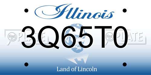 3Q65T0 Illinois License Plate