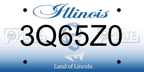 3Q65Z0 Illinois License Plate