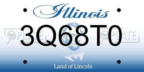3Q68T0 Illinois License Plate