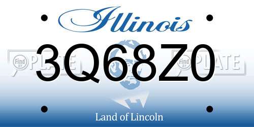 3Q68Z0 Illinois License Plate