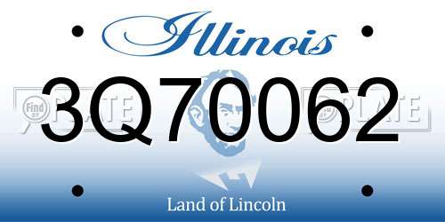 3Q70062 Illinois License Plate