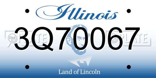 3Q70067 Illinois License Plate
