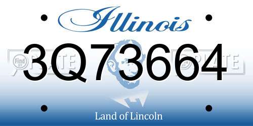 3Q73664 Illinois License Plate