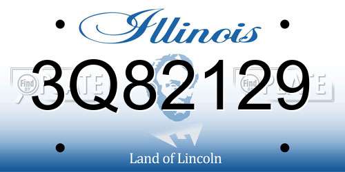 3Q82129 Illinois License Plate