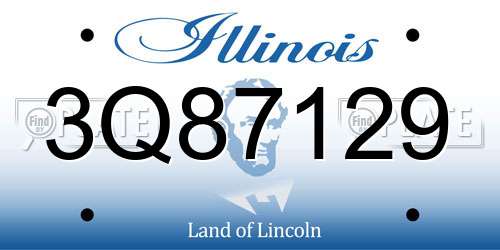 3Q87129 Illinois License Plate