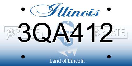 3QA412 Illinois License Plate