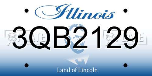3QB2129 Illinois License Plate