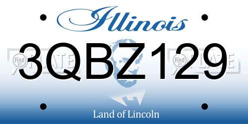 3QBZ129 Illinois License Plate