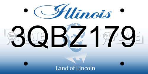 3QBZ179 Illinois License Plate