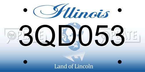 3QD053 Illinois License Plate
