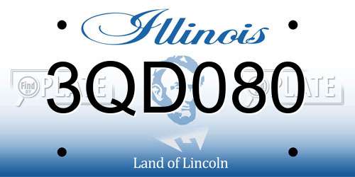 3QD080 Illinois License Plate