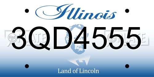 3QD4555 Illinois License Plate