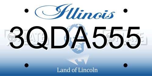 3QDA555 Illinois License Plate