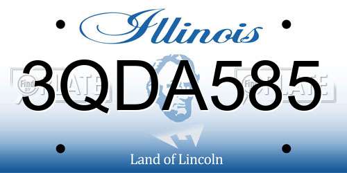 3QDA585 Illinois License Plate