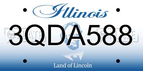 3QDA588 Illinois License Plate