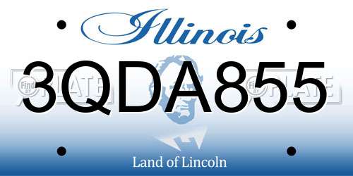 3QDA855 Illinois License Plate