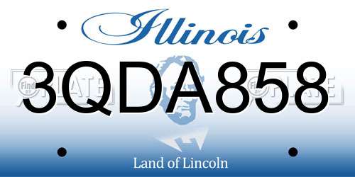 3QDA858 Illinois License Plate