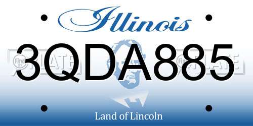 3QDA885 Illinois License Plate