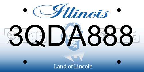 3QDA888 Illinois License Plate