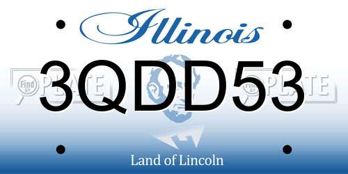 3QDD53 Illinois License Plate