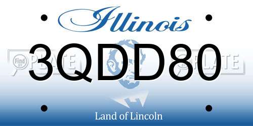3QDD80 Illinois License Plate