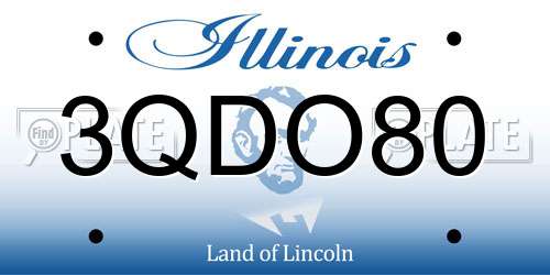 3QDO80 Illinois License Plate