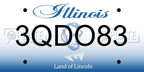 3QDO83 Illinois License Plate